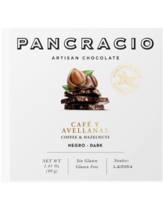 TABLETA CHOCOLATE NEGRO CAFE Y AVELLANAS 40 GR PANCRACIO 2