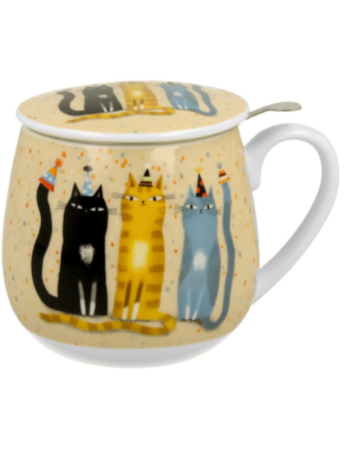 TAZA PARTY PORCELANA 0,4 L FILTRO Y TAPA