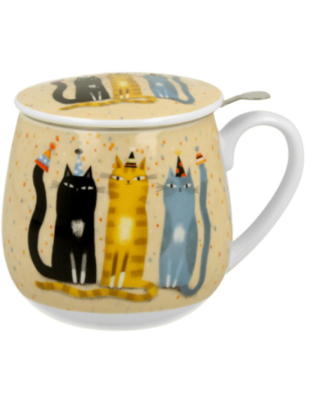 TAZA PARTY PORCELANA 0,4 L FILTRO Y TAPA