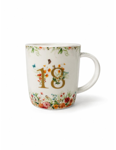 TAZA FELICES 18 PORCELANA 450 ML CAJA REGALO