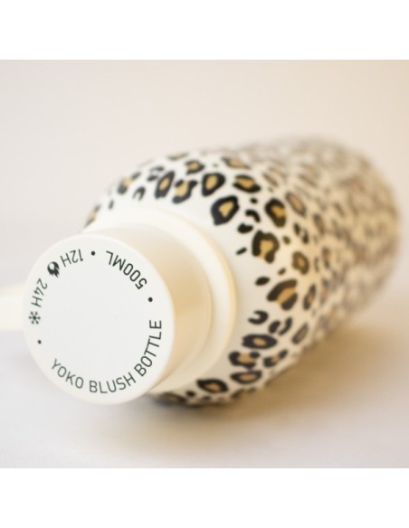 BOTELLA TÉRMICA BLUSH LEOPARDO 500 ML INTERIOR CERÁMICO YOKO DESIGN