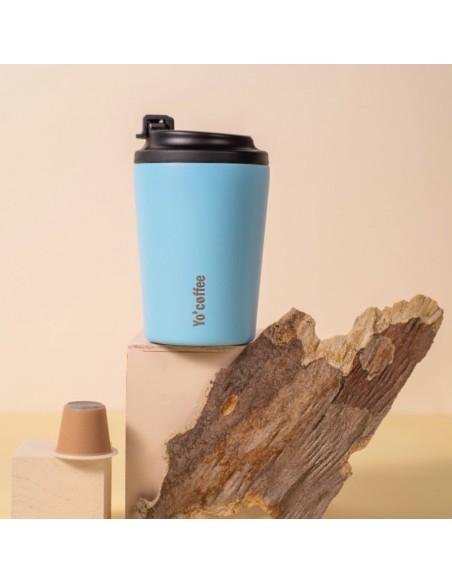 VASO TERMICO YO COFFEE 350 ML AZUL YOKO