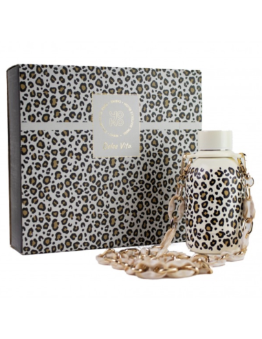 BOTELLA DOCE VITA LEOPARD CON CADENA...