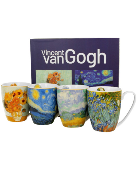 SET 4 TAZAS VAN GOGH PORCELANA 0.35 L