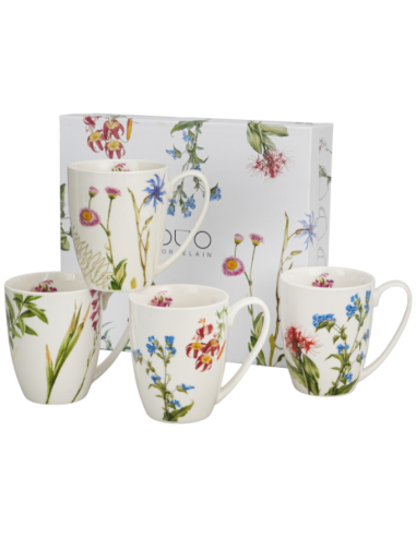 SET 4 TAZAS NATURE PORCELANA 0,35 L