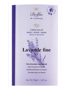 TABLETA CHOCOLATE NEGRO CON LAVANDA 70 GR DOLFIN