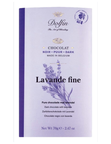 TABLETA CHOCOLATE NEGRO CON LAVANDA 70 GR DOLFIN