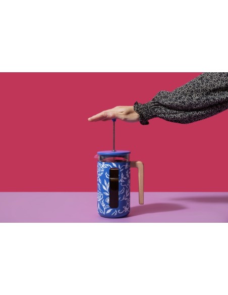 CAFETERA PRENSA FRANCESA FLORAL COLECCION ARTISTA 8 TAZAS LTBE