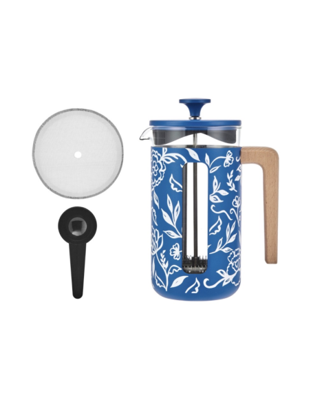 CAFETERA PRENSA FRANCESA FLORAL COLECCION ARTISTA 8 TAZAS LTBE