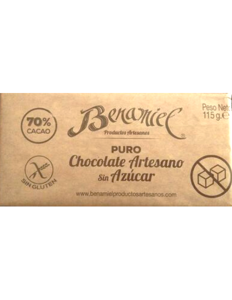 CHOCOLATE SIN AZÚCAR 115 GR BENAMIEL