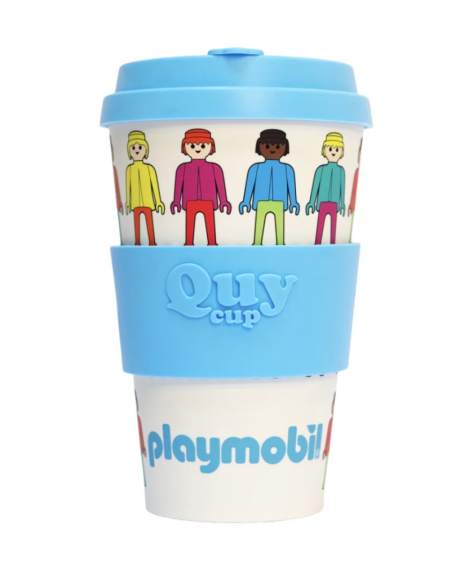 VASO CON TAPA PLAYMOBIL FLUO 400 ML QUYCUP