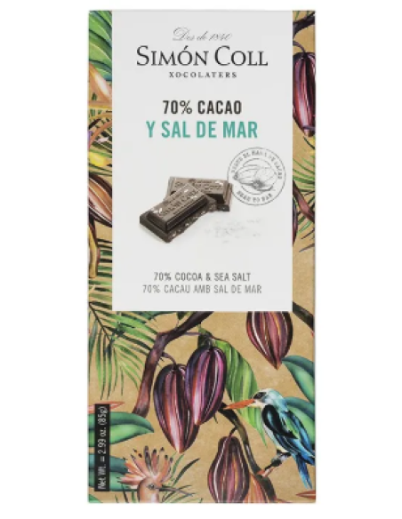 TABLETA CHOCOLATE SAL 70% CACAO 85 GR. SIMÓN COLL