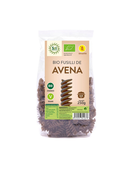 FUSILLI DE AVENA BIO SIN GLUTEN 250 GR. SOL NATURAL