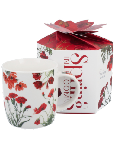 TAZA RED FLOWER PORCELANA 0.4 L CAJA...