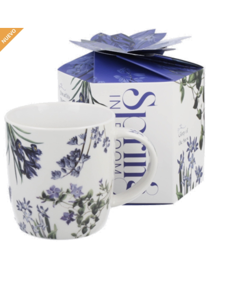 TAZA BLUE FLOWER PORCELANA 0.4L CAJA DE REGALO