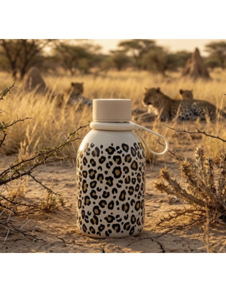 BOTELLA LEOPARDO 350 ML CON INTERIOR CERÁMICO YOKO