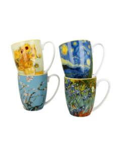 SET 4 TAZAS VAN GOGH PORCELANA 0.35 L 2