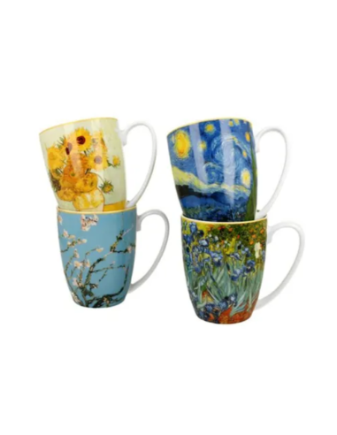 SET 4 TAZAS VAN GOGH PORCELANA 0.35 L