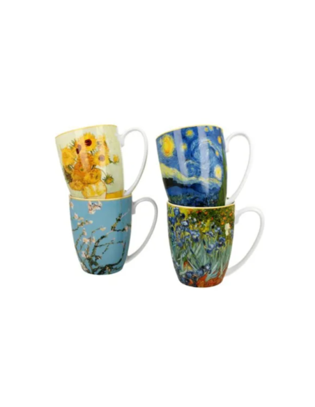 SET 4 TAZAS VAN GOGH PORCELANA 0.35 L