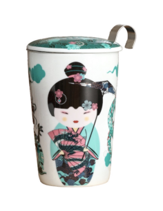 TAZA GEISHA AGUA PORCELANA 0.35 L FILTRO Y TAPA