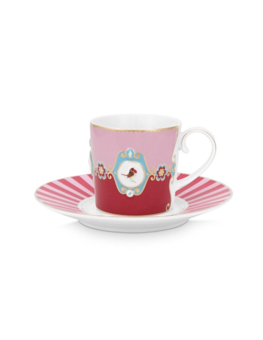 TAZA CON PLATO LOVE BIRDS MEDALLION...