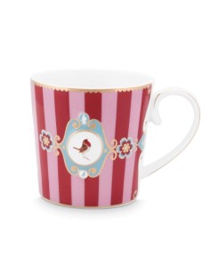 SET 2 TAZAS LOVE BIRDS MEDALLION RED PINK 300 ML PIP STUDIO 2