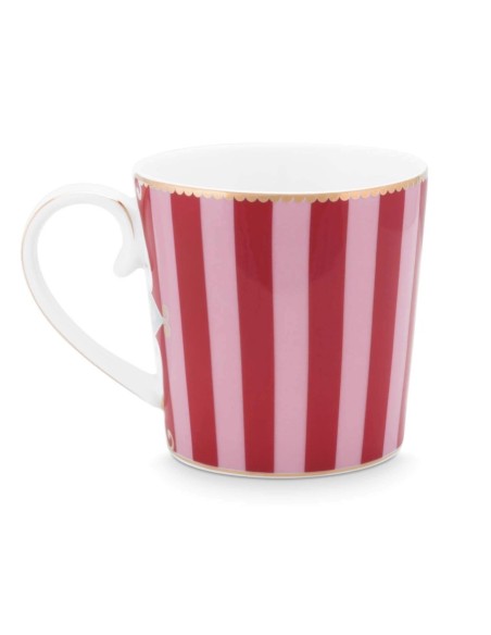 SET 2 TAZAS LOVE BIRDS MEDALLION RED PINK 300 ML PIP STUDIO