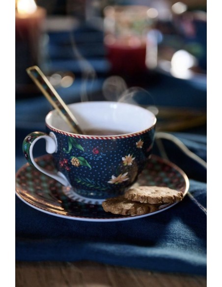 SET 2 TAZAS CON PLATO BERRY BLUES PIP STUDIO