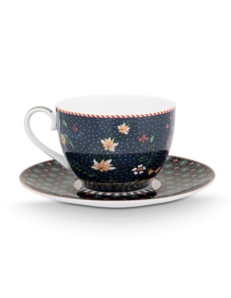SET 2 TAZAS CON PLATO BERRY BLUES PIP STUDIO
