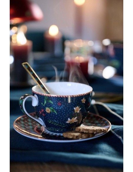 SET 2 TAZAS CON PLATO BERRY BLUES PIP STUDIO
