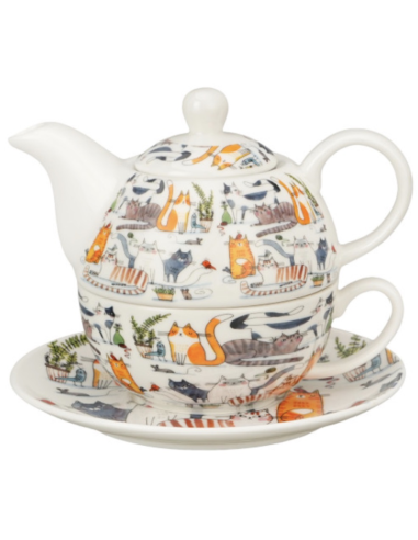 TEA FOR ONE LAZY TAZA, TETERA Y PLATO