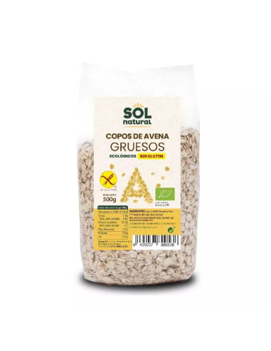 COPOS DE AVENA GRUESOS SIN GLUTEN BIO 500 GR SOL NATURAL
