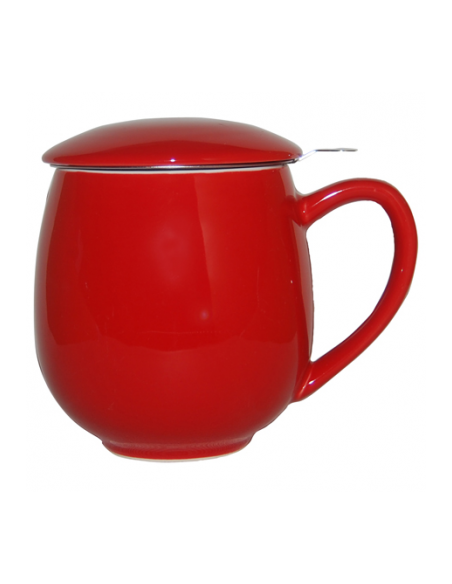 TAZA SAARA ROJA, PORCELANA 0.35 L FILTRO Y TAPA