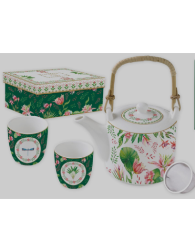 SET BOTANIC CHIC TETERA Y 2 VASOS