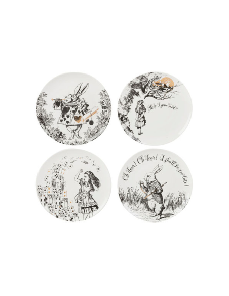 PLATOS DE POSTRE DE ALICIA EN EL PAÍS DE LAS MARAVILLAS 4 UDS V&A