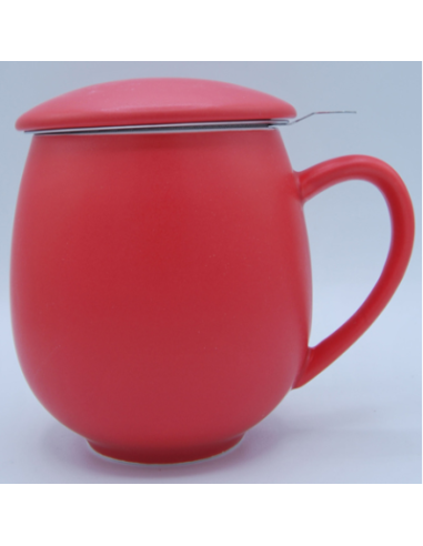 TAZA SAARA ROJA MATE PORCELANA 0.35 L FILTRO Y TAPA