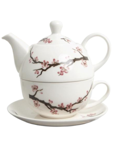 SET TAZA TETERA Y PLATO SAKURA TEA FOR ONE 400 ML