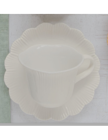 TAZA FLEURI WHITE CON PLATO 250 ML EASYLIFE