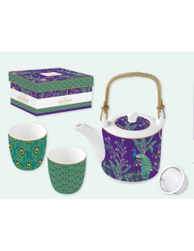 SET TETERA Y 2 TAZAS IMPERIAL PEACOCK 600 ML EASY LIFE