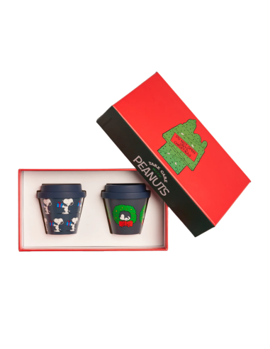 SET DE 2 VASOS ESPRESSO CON TAPA 90 ML SNOOPY QUYCUP