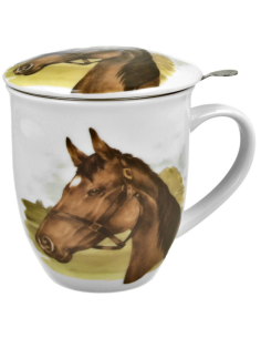 TAZA HORSE PORCELANA 0.4 L FILTRO Y TAPA