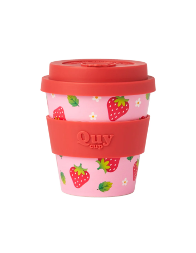 VASO CON TAPA STRAWERRY 230 ML QUYCUP