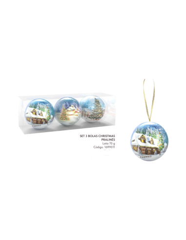 SET 3 BOLAS NAVIDAD 78 GR MAGNA