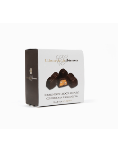 BOMBÓN CHOCOLATE PURO CON TURRON JIJONA Y ALICANTE 105 GR COLOMA GARCIA