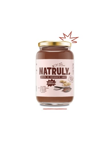 CREMA DE CACAHUETE CACAO Y VAINILLA SIN GLUTEN 500 GR NATRULY