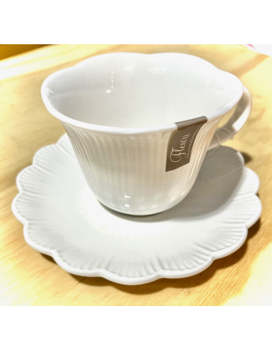 TAZA FLEURI WHITE CON PLATO 250 ML...
