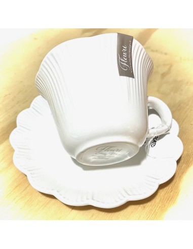 TAZA FLEURI WHITE CON PLATO 250 ML...