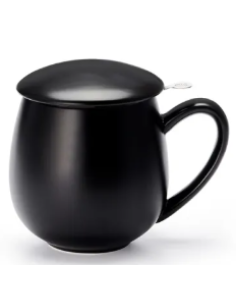 TAZA SAARA NEGRA MATE PORCELANA 0.35 L FILTRO Y TAPA
