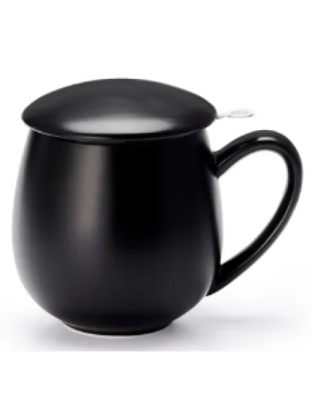 TAZA SAARA NEGRA MATE PORCELANA 0.35 L FILTRO Y TAPA
