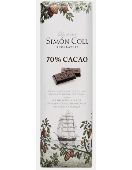 CHOCOLATINA 70% CACAO 25 GRS. SIMON COLL